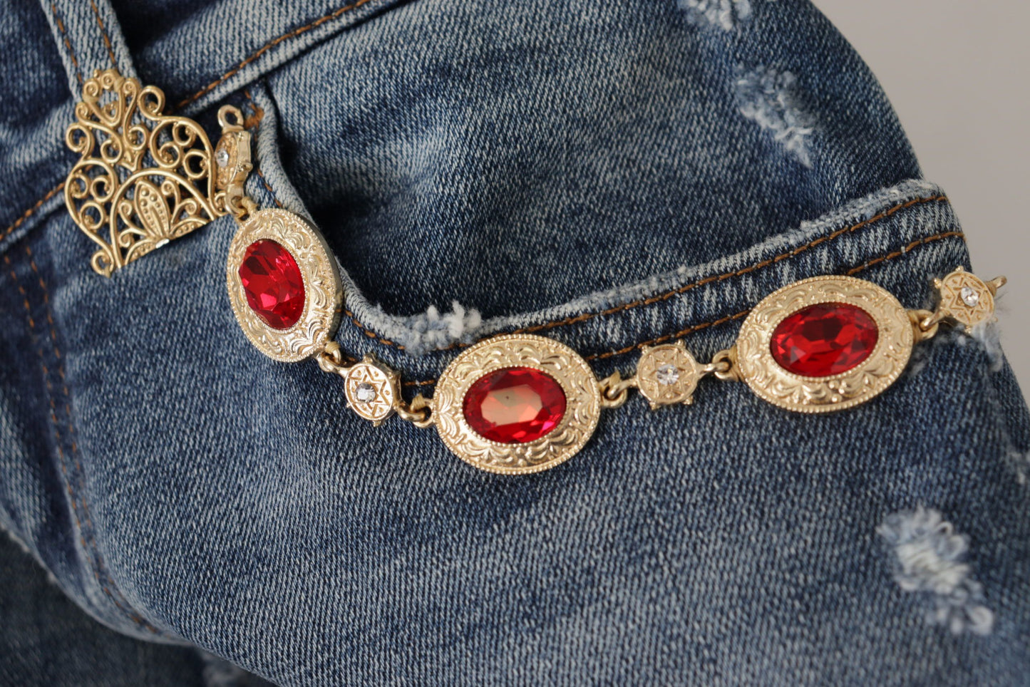 - High Waist Skinny Designer Jeans in Blue