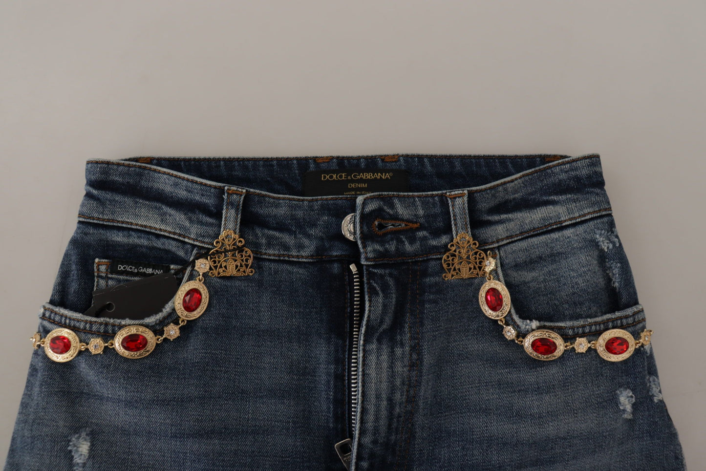 - High Waist Skinny Designer Jeans in Blue