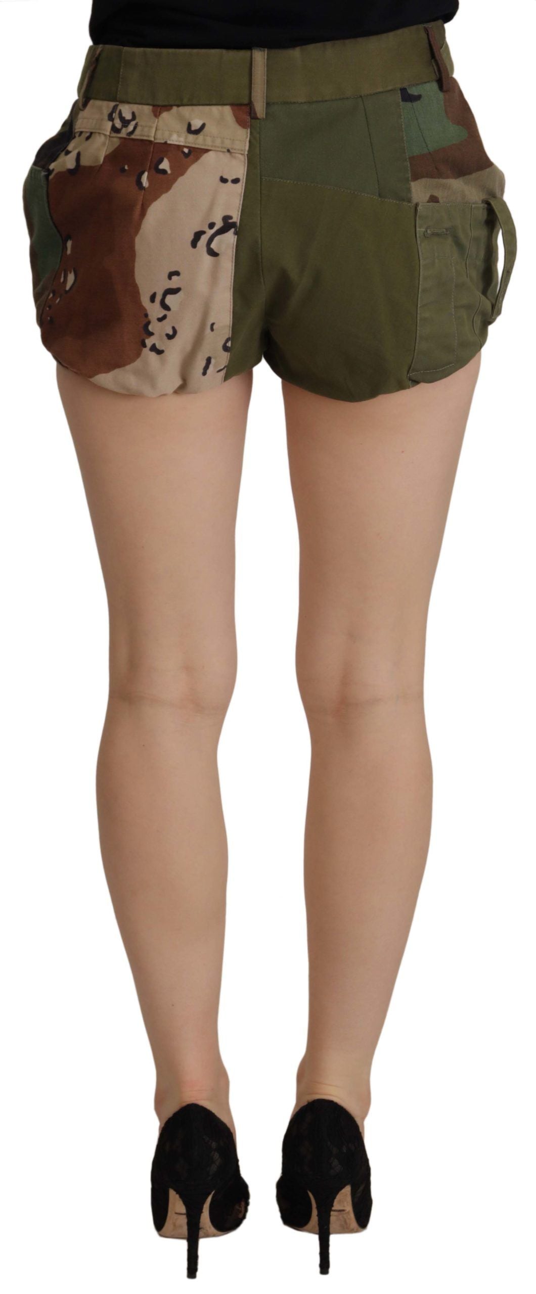- Army Green High-Waist Hot Pants