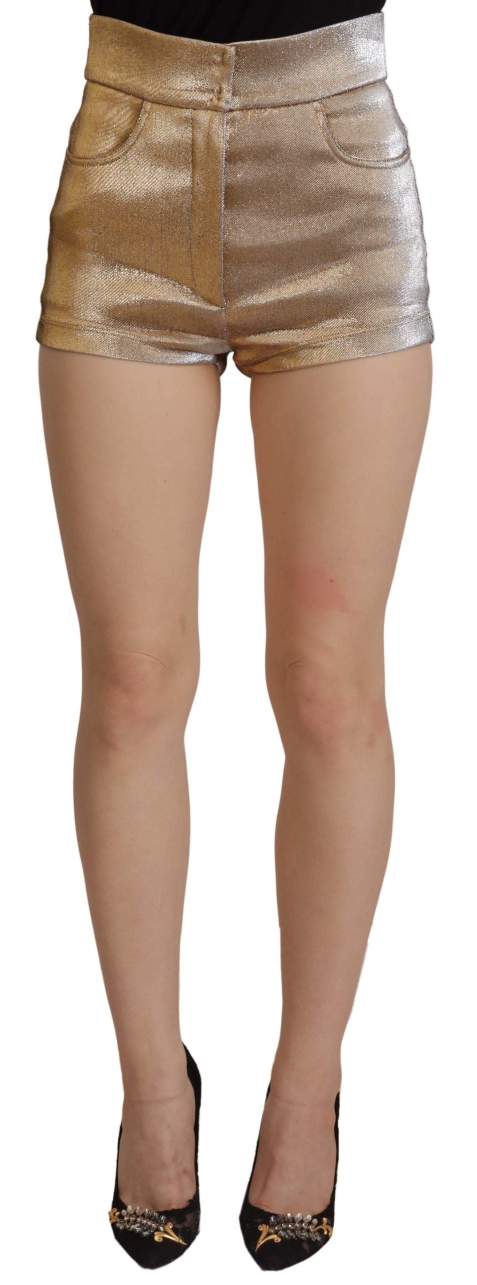 - Gold High Waist Hot Pants Shorts
