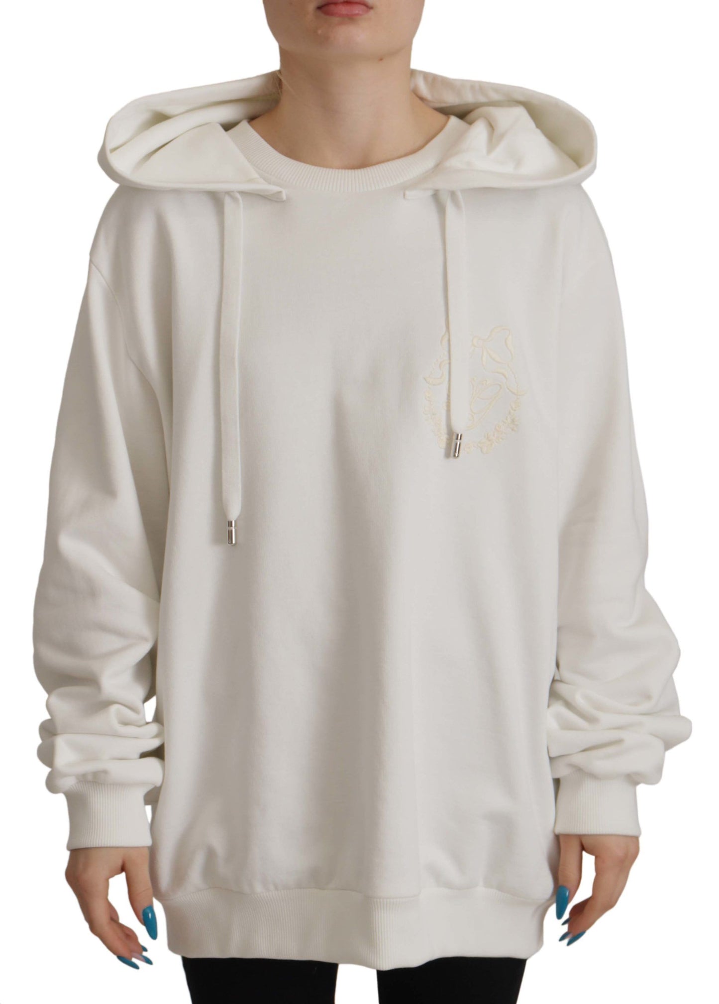 - Chic White Hooded Pullover Sweater
