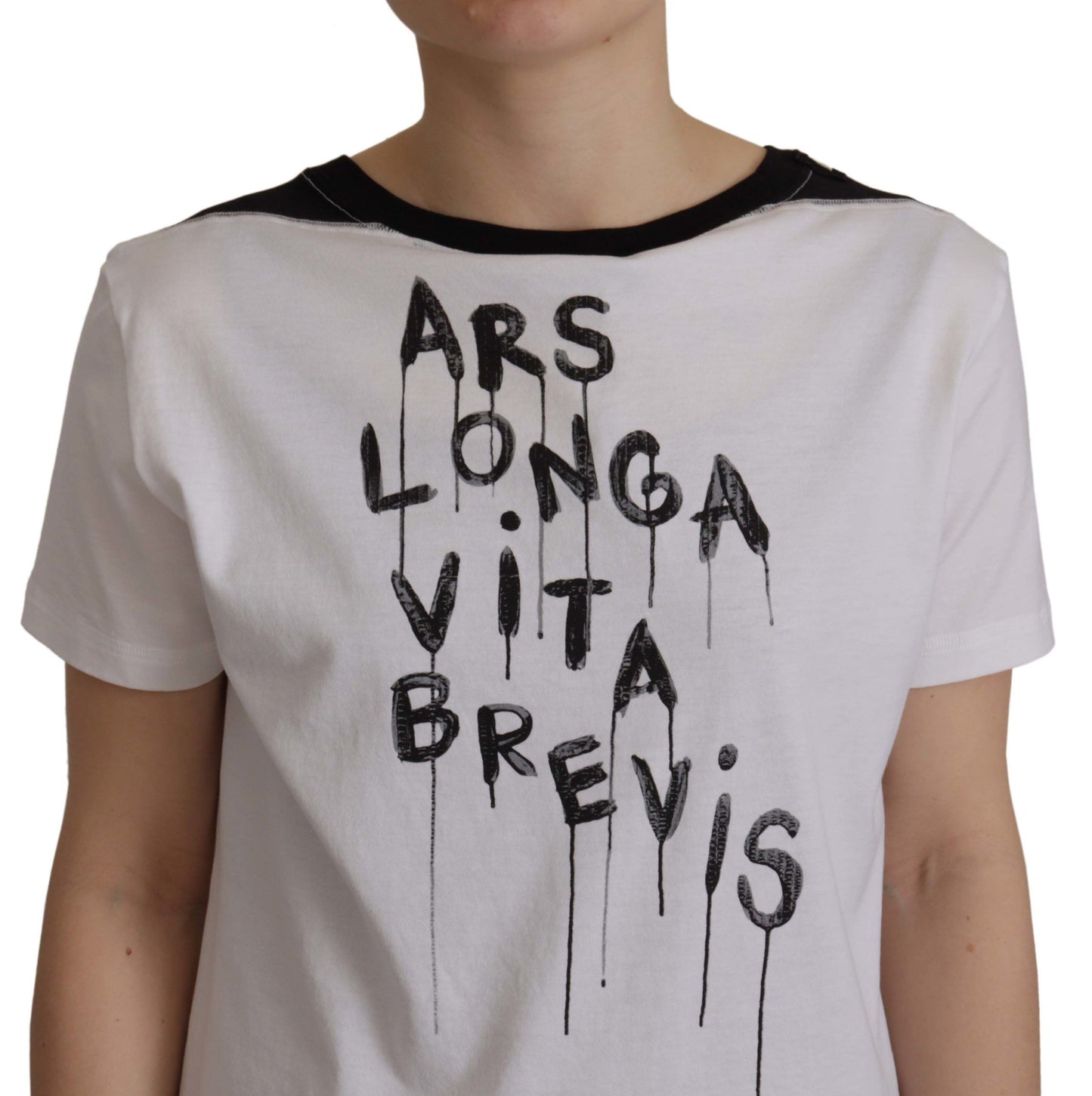 - Elegant Round Neck Slogan Tee