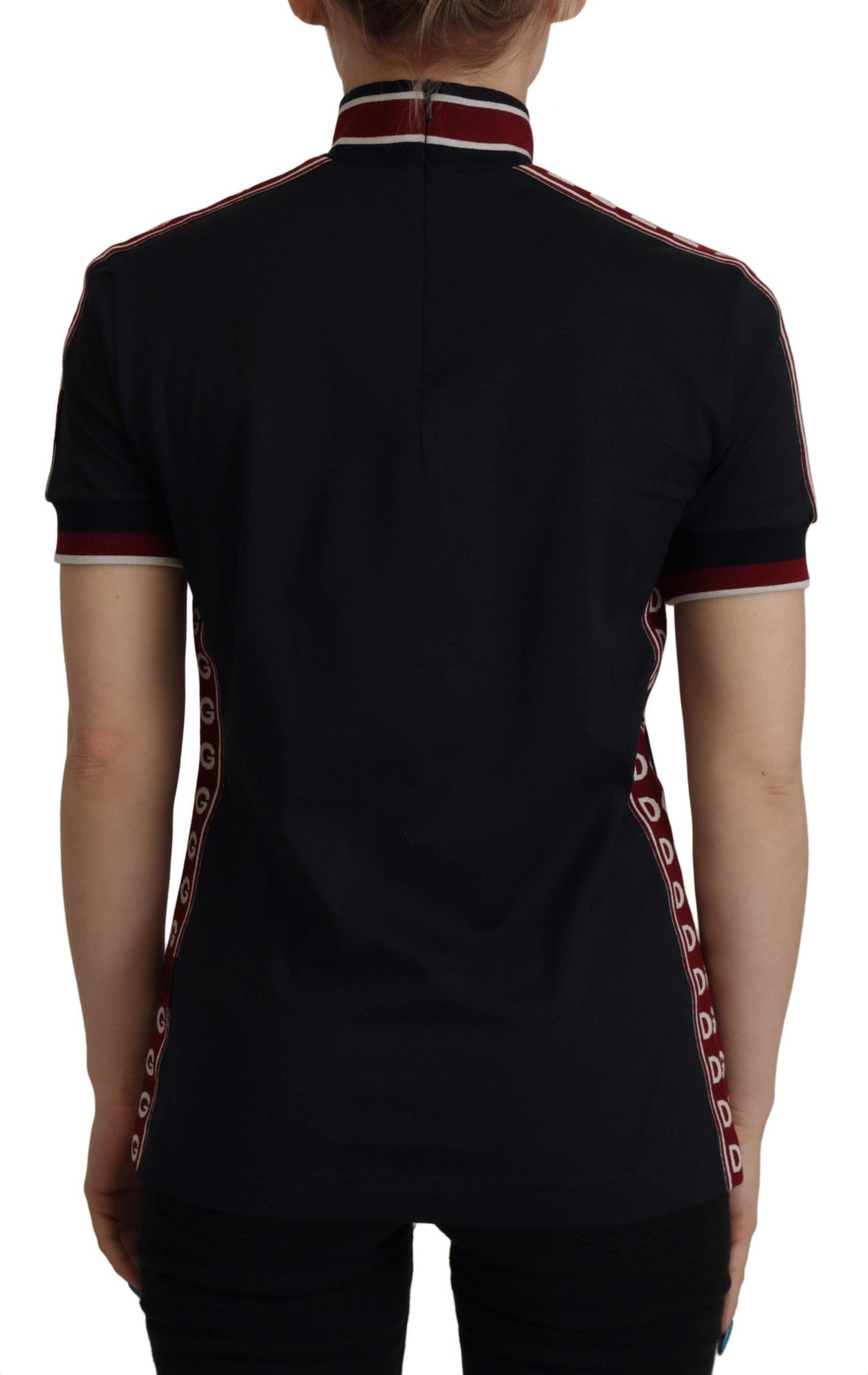 - Elegant Black Turtle Neck Cotton Tee