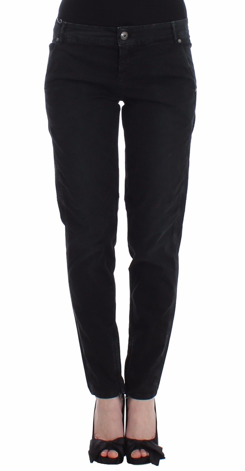 - Sleek Black Slim Leg Designer Jeans