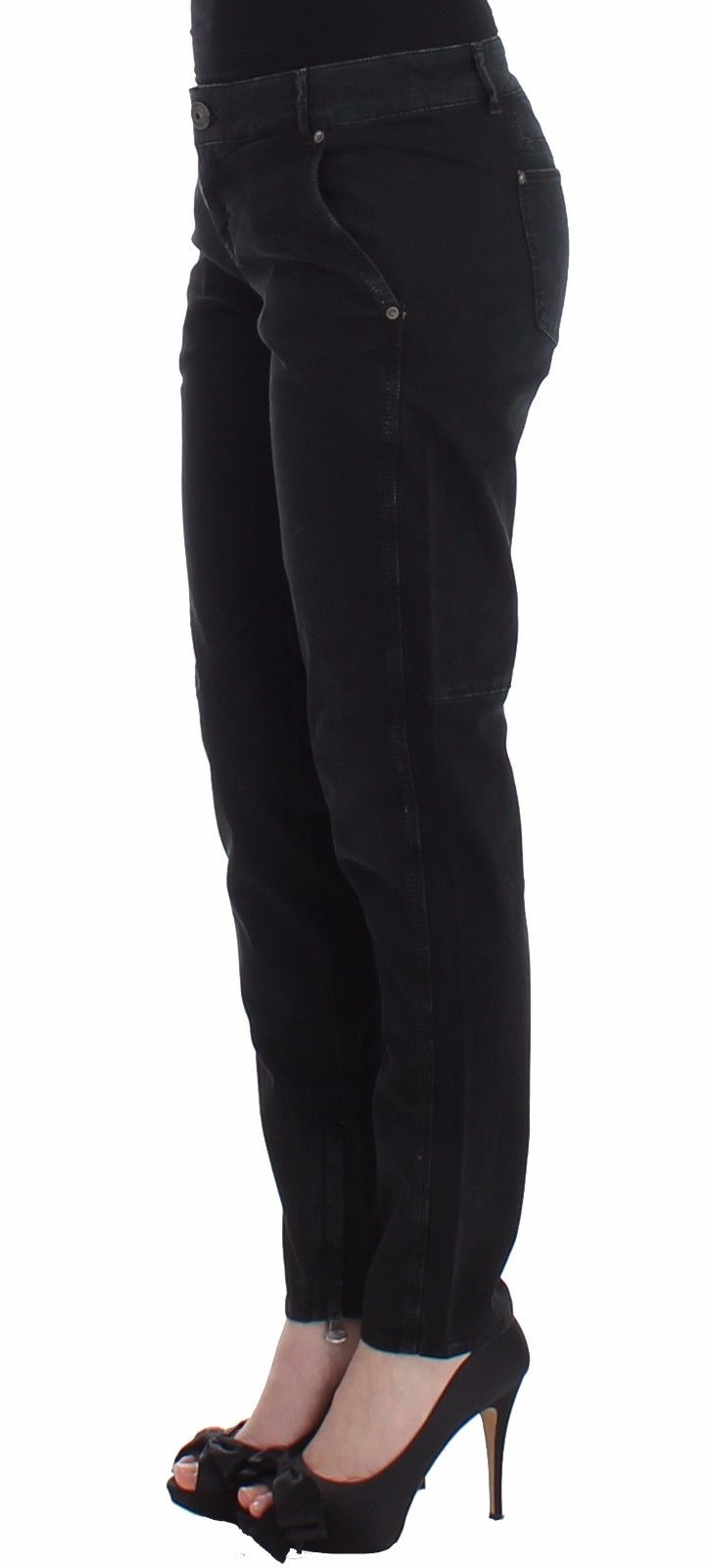- Sleek Black Slim Leg Designer Jeans