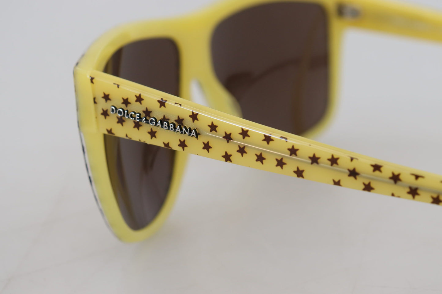 Dolce & Gabbana Yellow Square Sunglasses with Brown Lenses