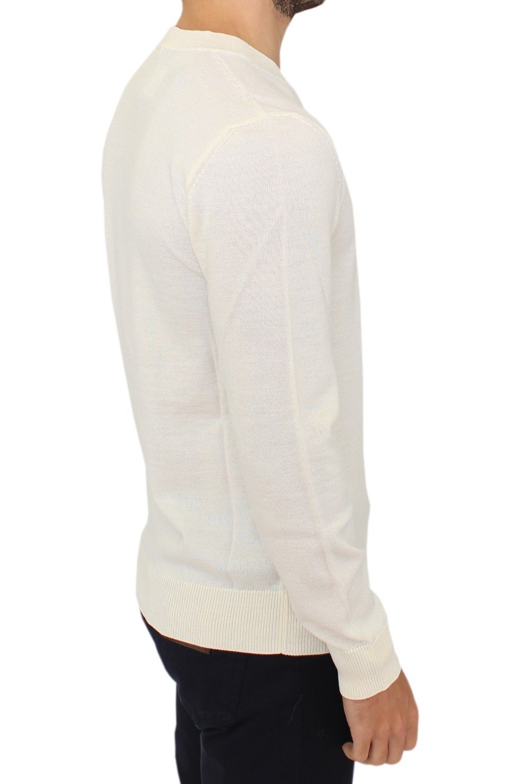 - Off-White V-Neck Wool Blend Pullover