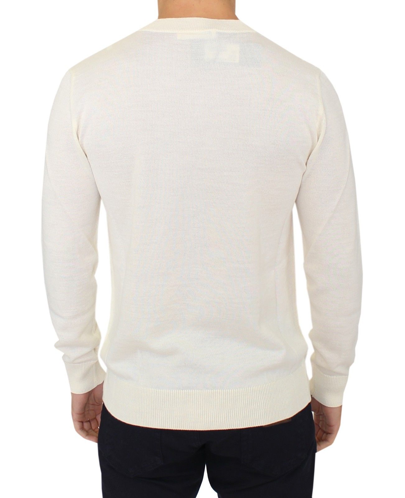 - Off-White V-Neck Wool Blend Pullover