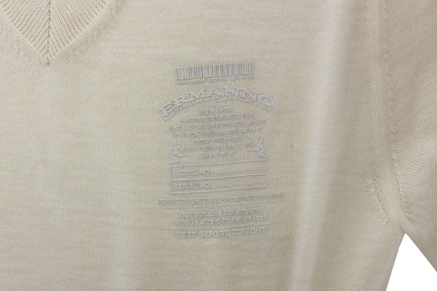 - Off-White V-Neck Wool Blend Pullover