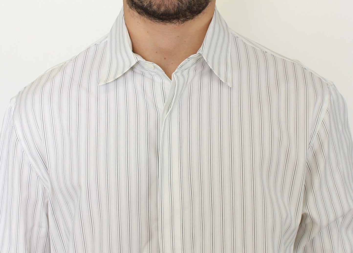 - Elegant Striped Cotton Casual Shirt
