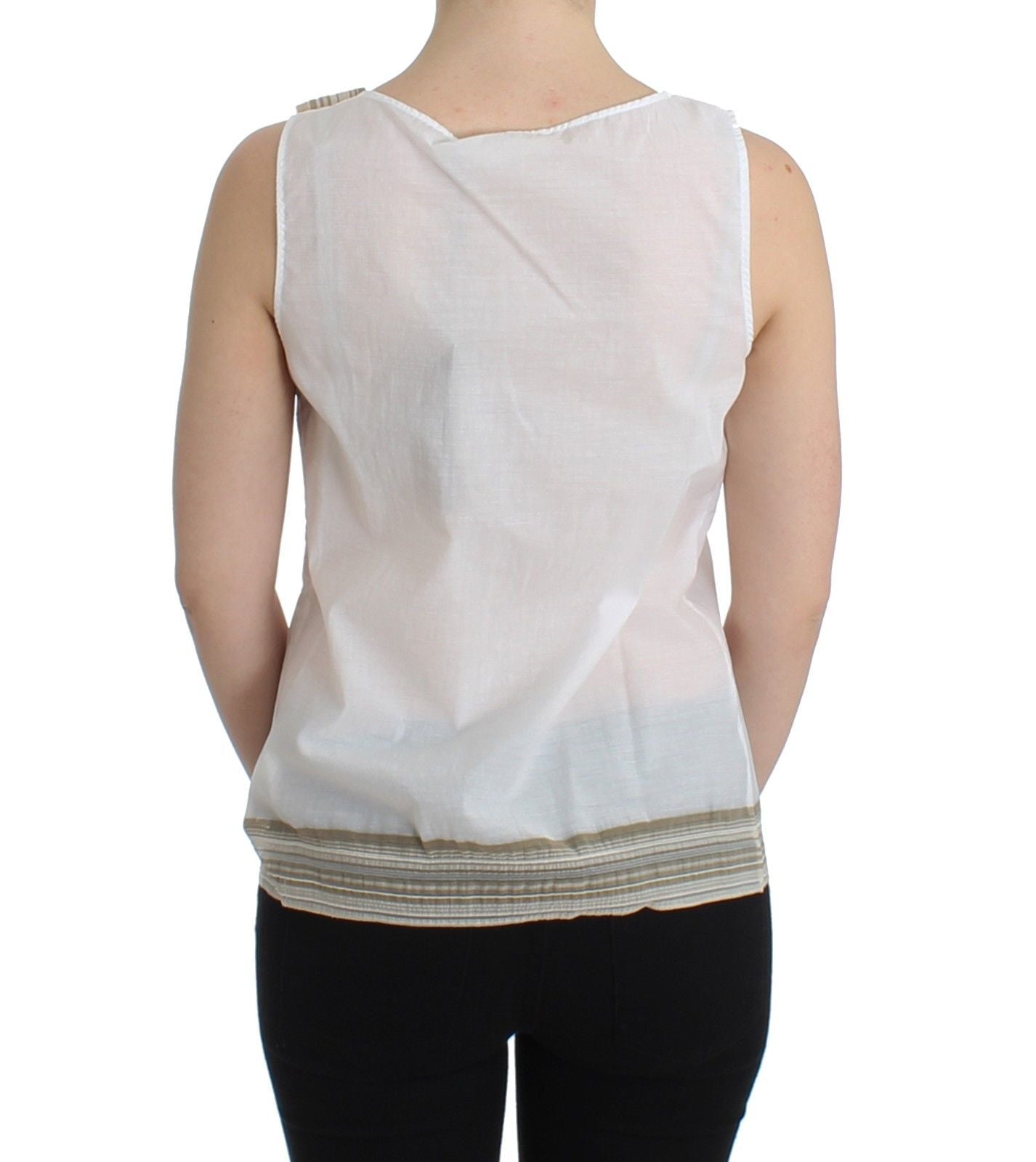 - Elegant White Bow-Detailed Sleeveless Top