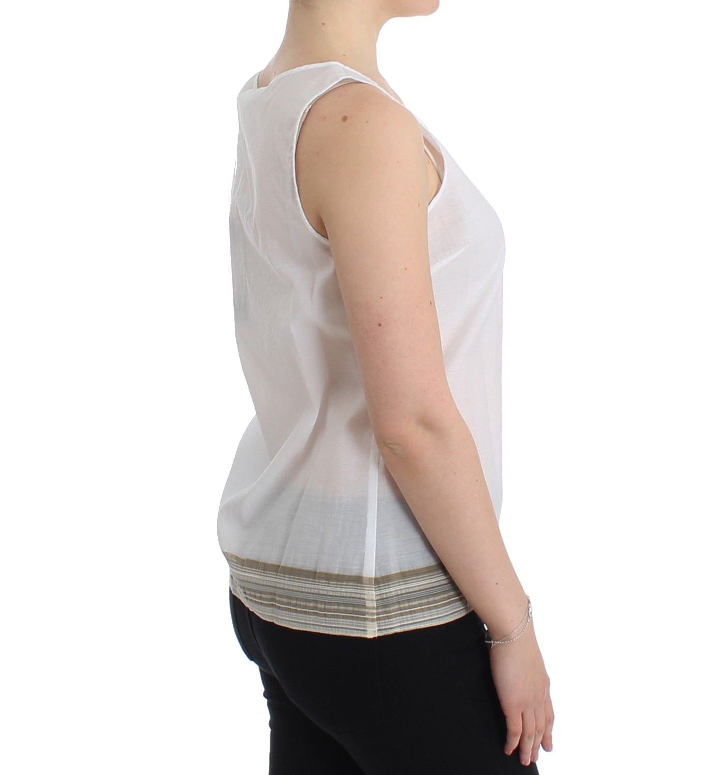 - Elegant White Bow-Detailed Sleeveless Top