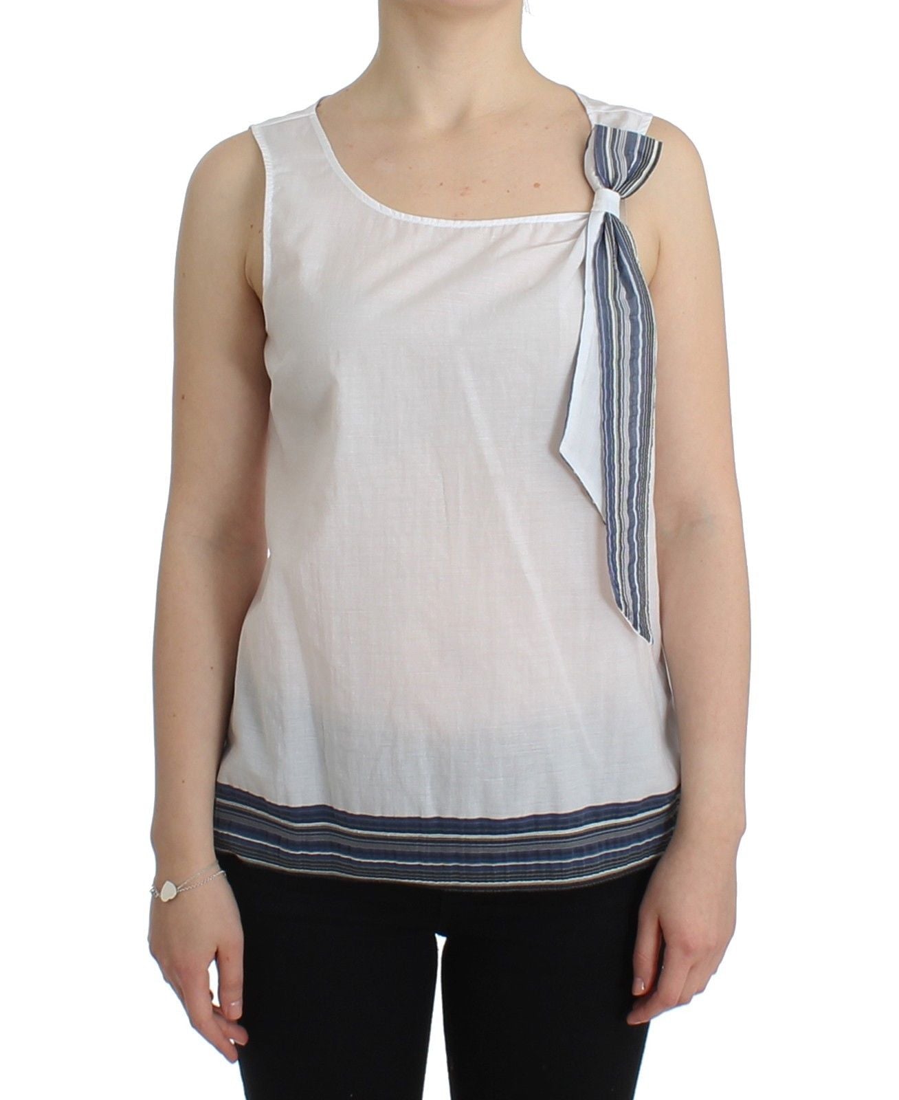 - Elegant Cotton-Blend Bow Top