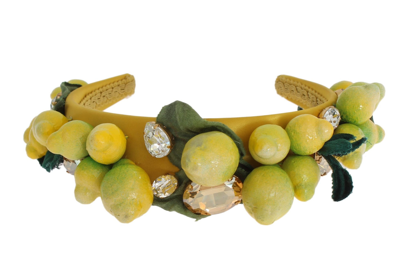 - Exquisite Silk Crystal Lemon Headband Diadem