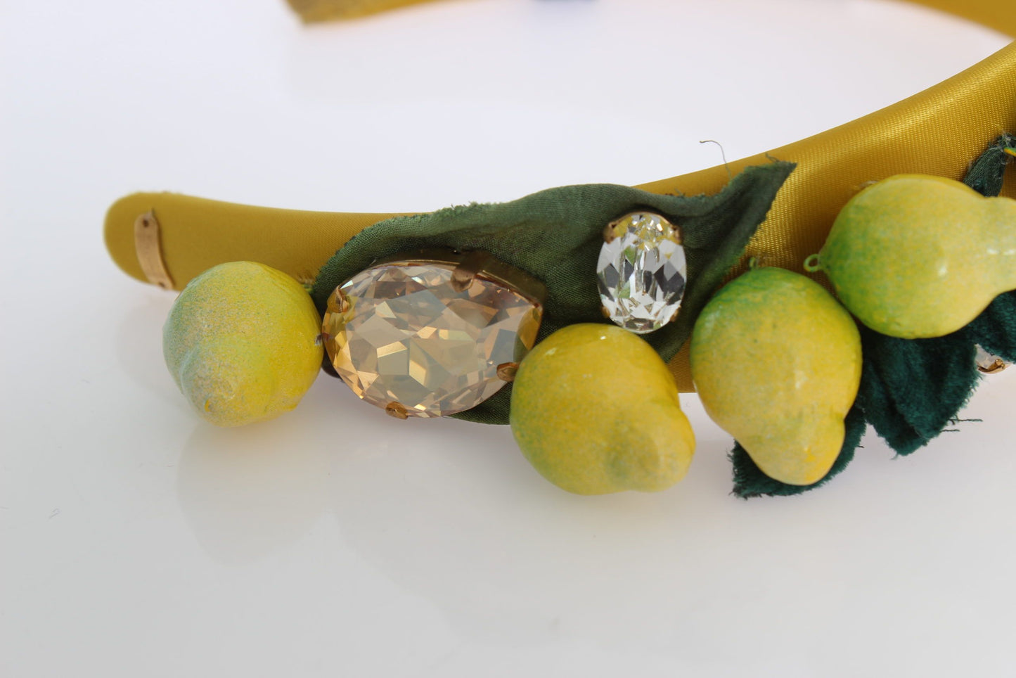 - Exquisite Silk Crystal Lemon Headband Diadem