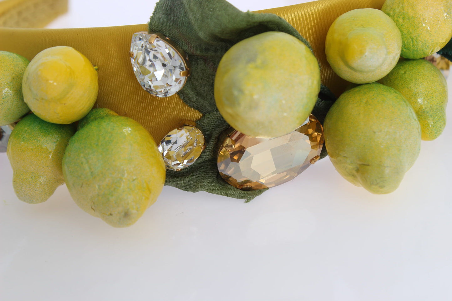 - Exquisite Silk Crystal Lemon Headband Diadem