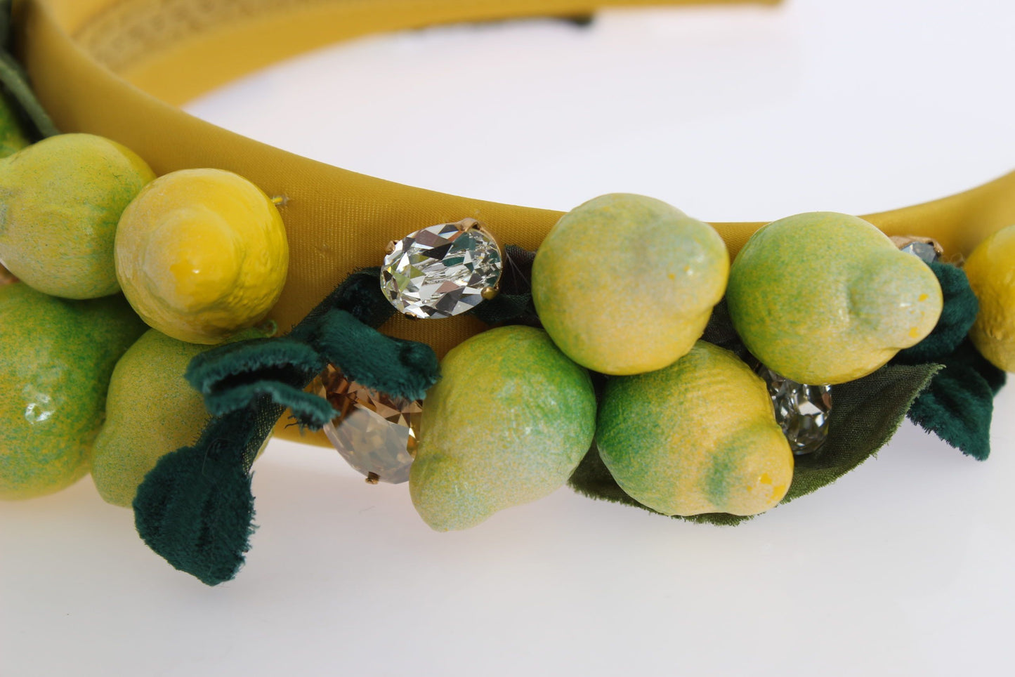- Exquisite Silk Crystal Lemon Headband Diadem