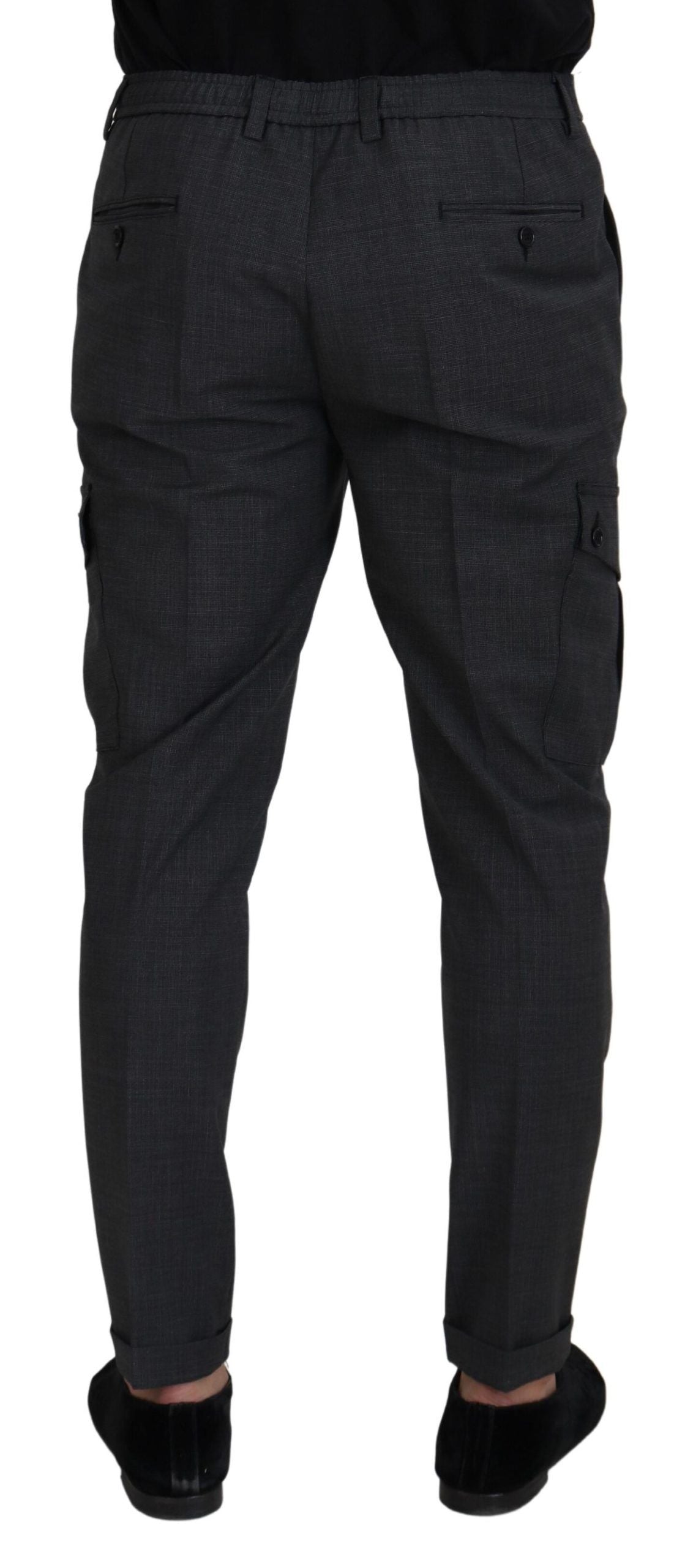 - Elegant Checkered Slim Fit Cargo Pants