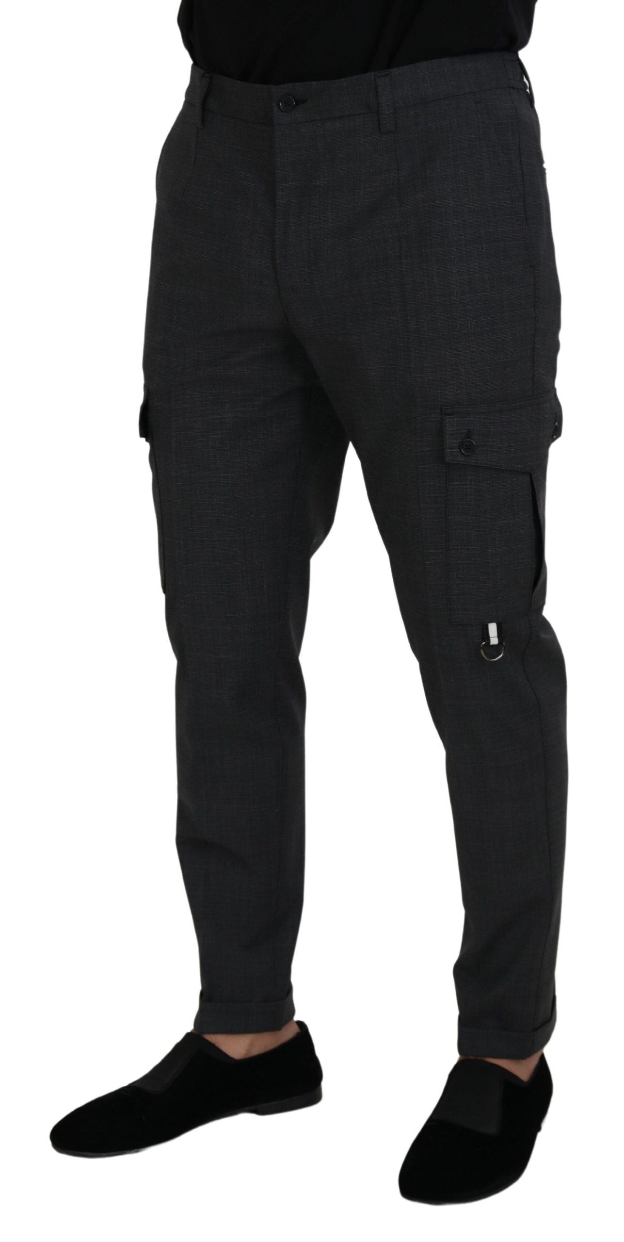 - Elegant Checkered Slim Fit Cargo Pants