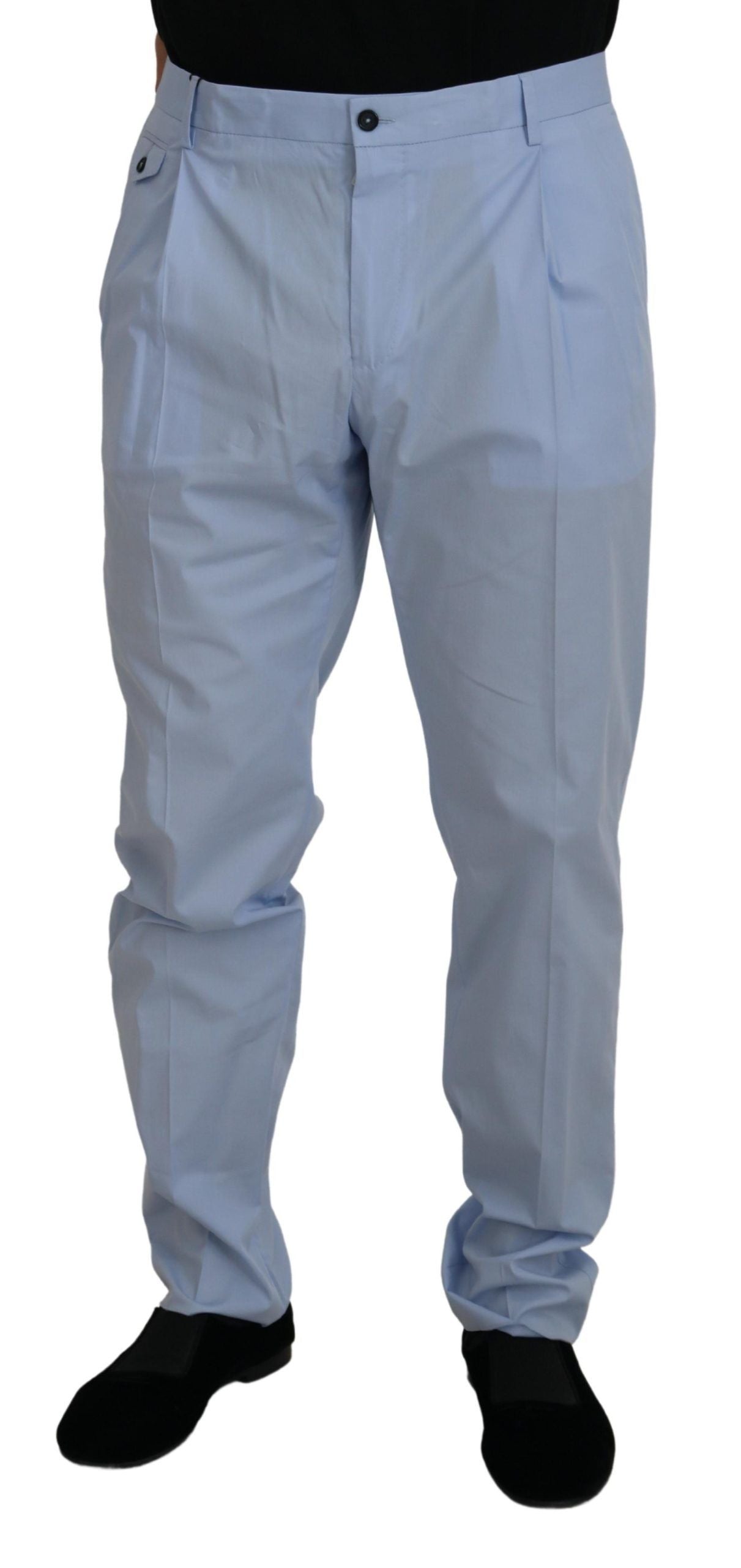 - Elegant Slim Fit Chinos In Light Blue