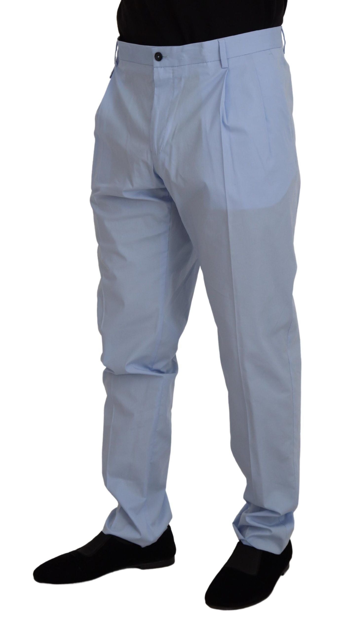 - Elegant Slim Fit Chinos In Light Blue