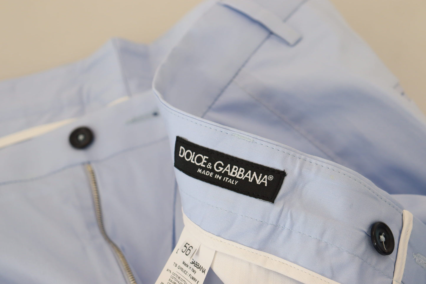 - Elegant Slim Fit Chinos In Light Blue
