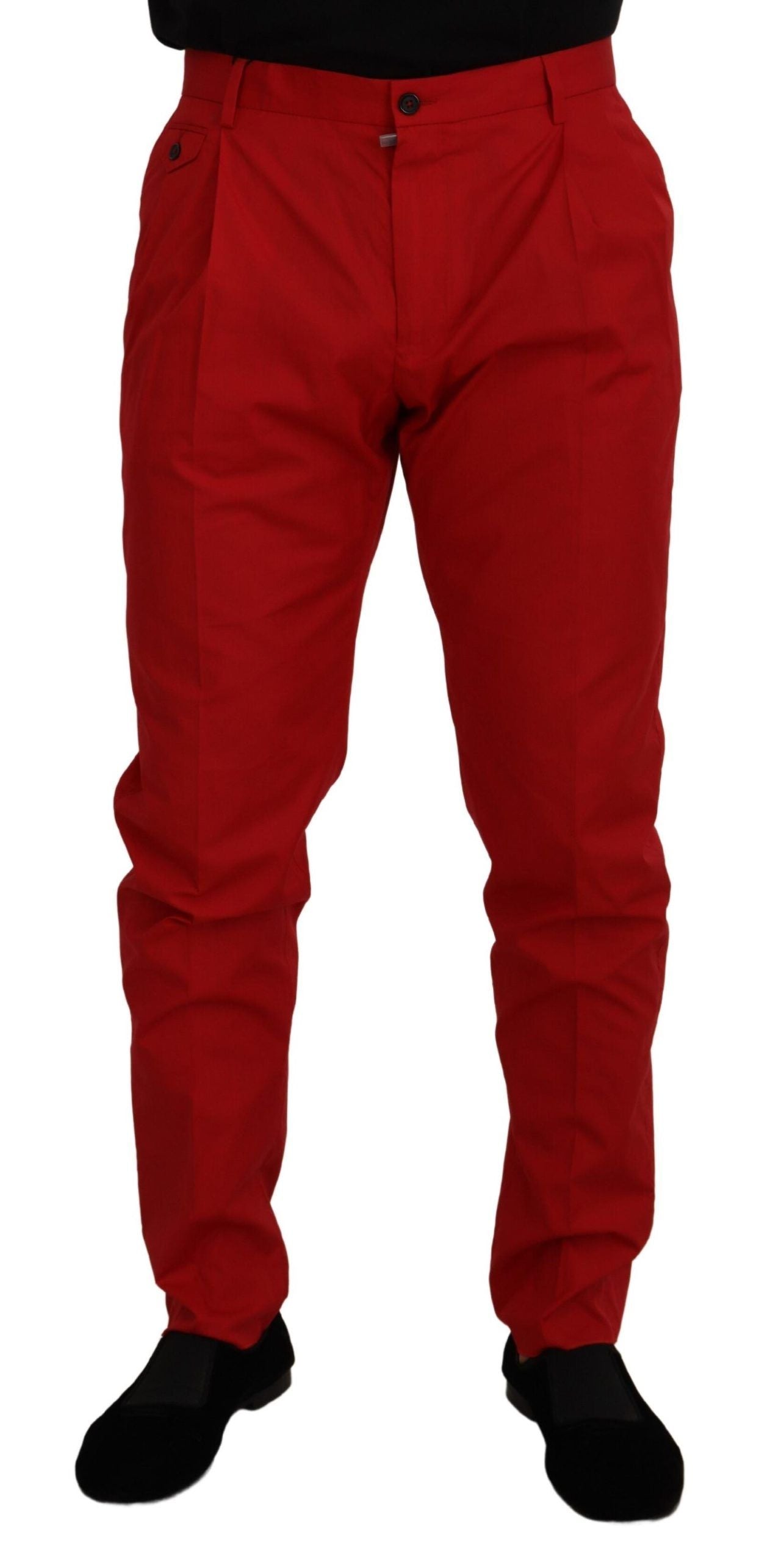 - Elegant Slim Fit Crimson Chinos