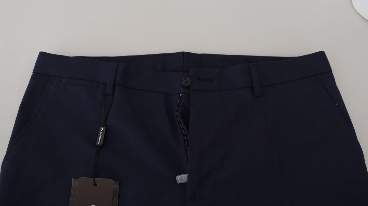 - Elegant Slim Fit Blue Dress Pants