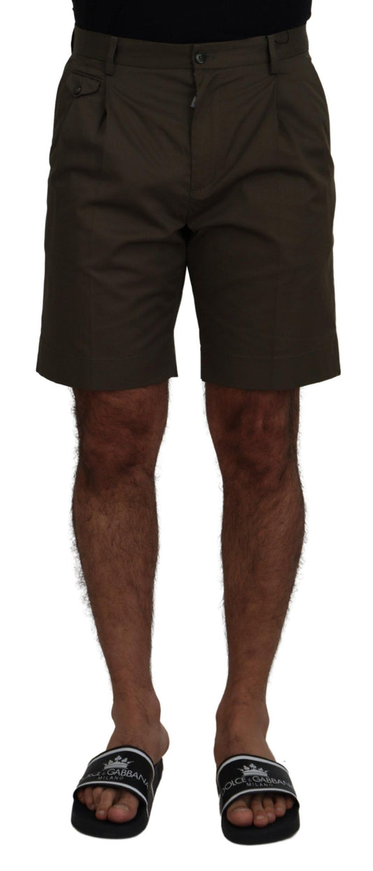 - Elegant Green Cotton Chino Shorts