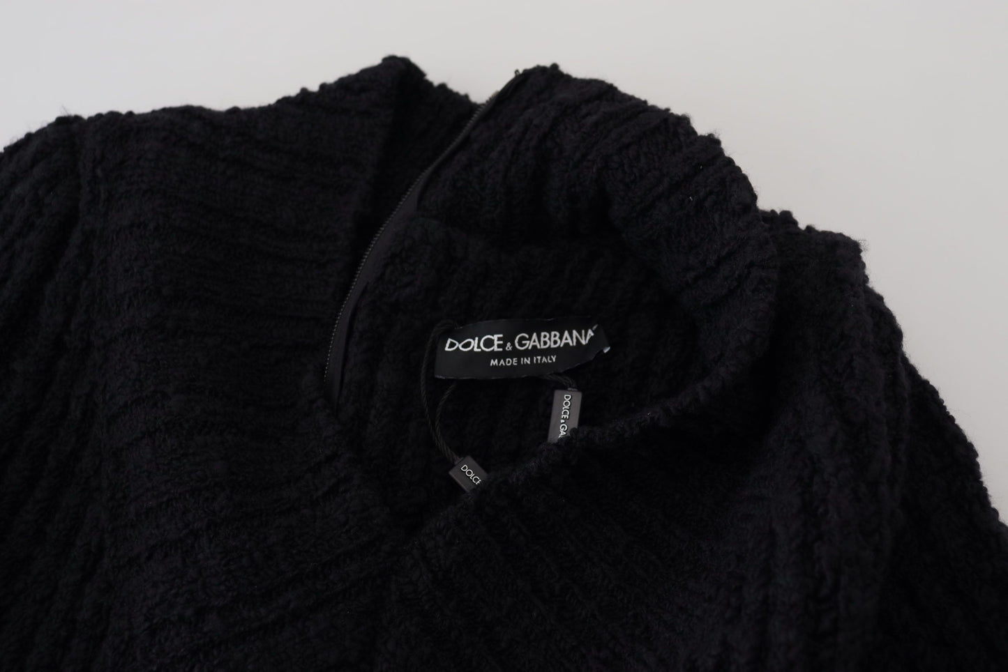 - Elegant Black Wool Blend Sweater Dress