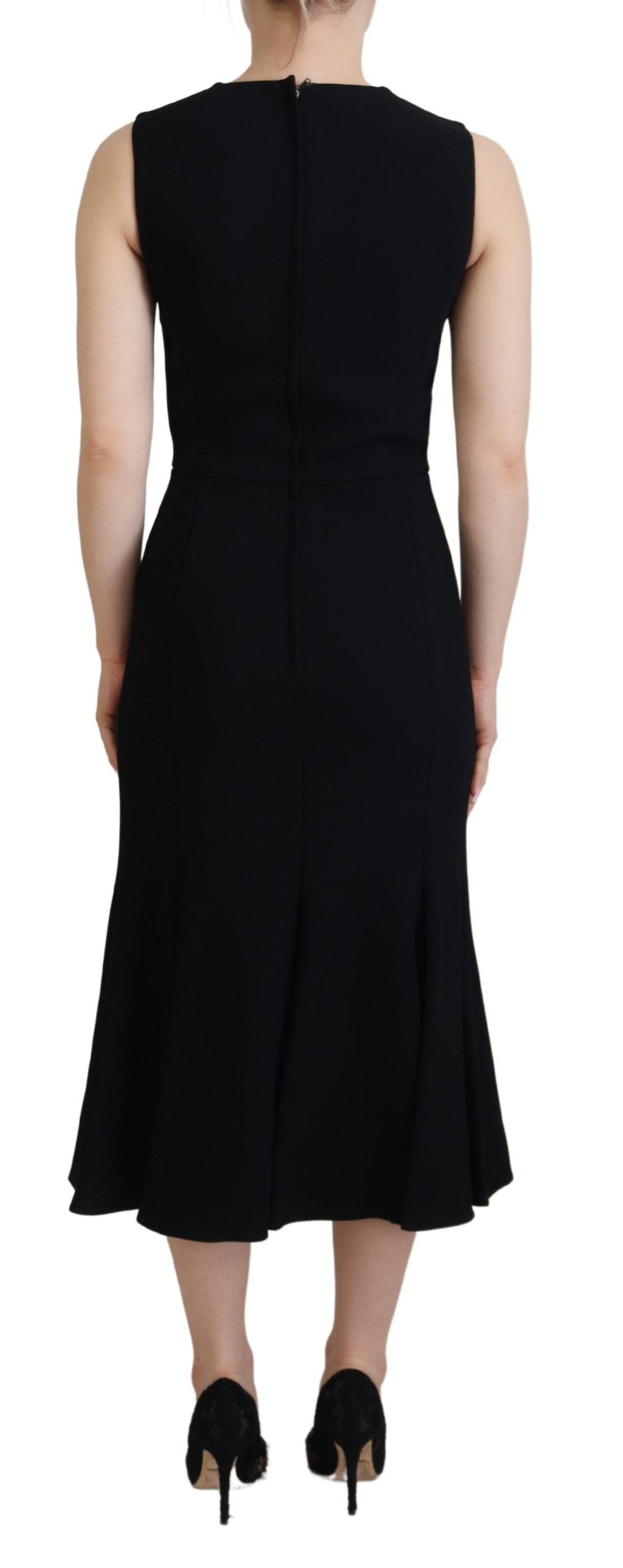- Elegant Fit and Flare Black Sheath Dress