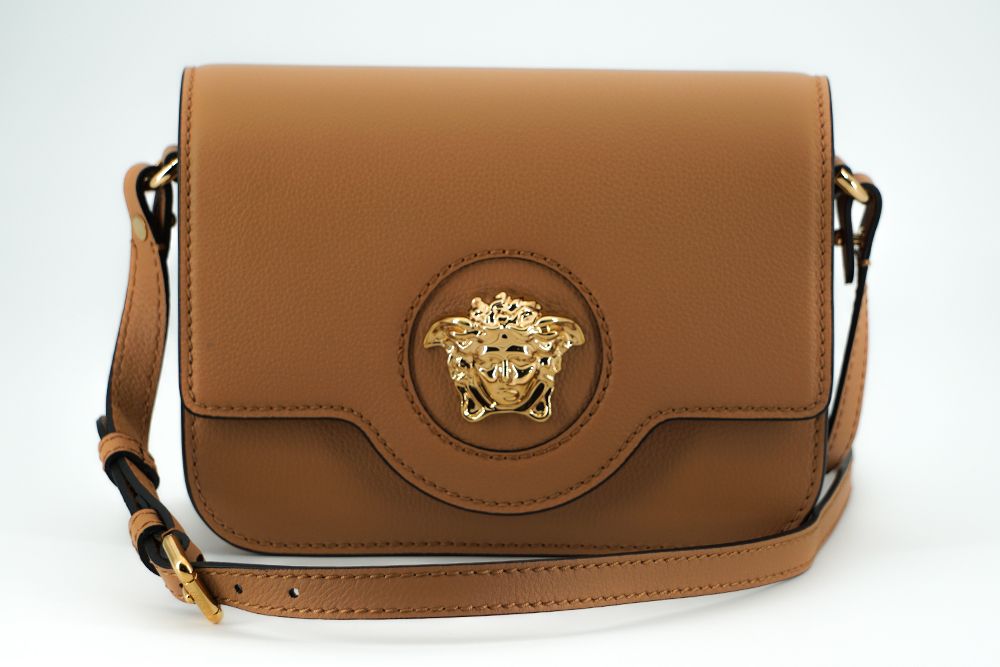 - Elegant Calf Leather Shoulder Bag in Brown