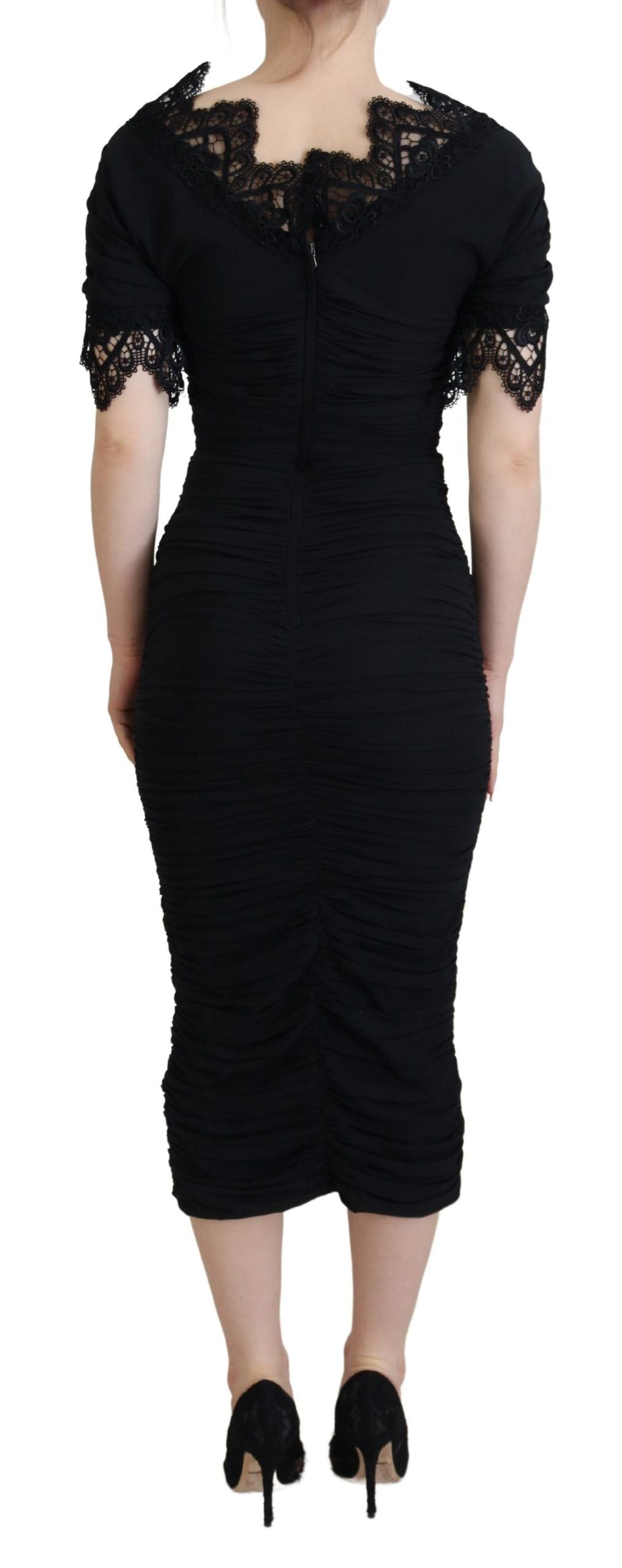 - Elegant Sheath Short Sleeve Midi Dress
