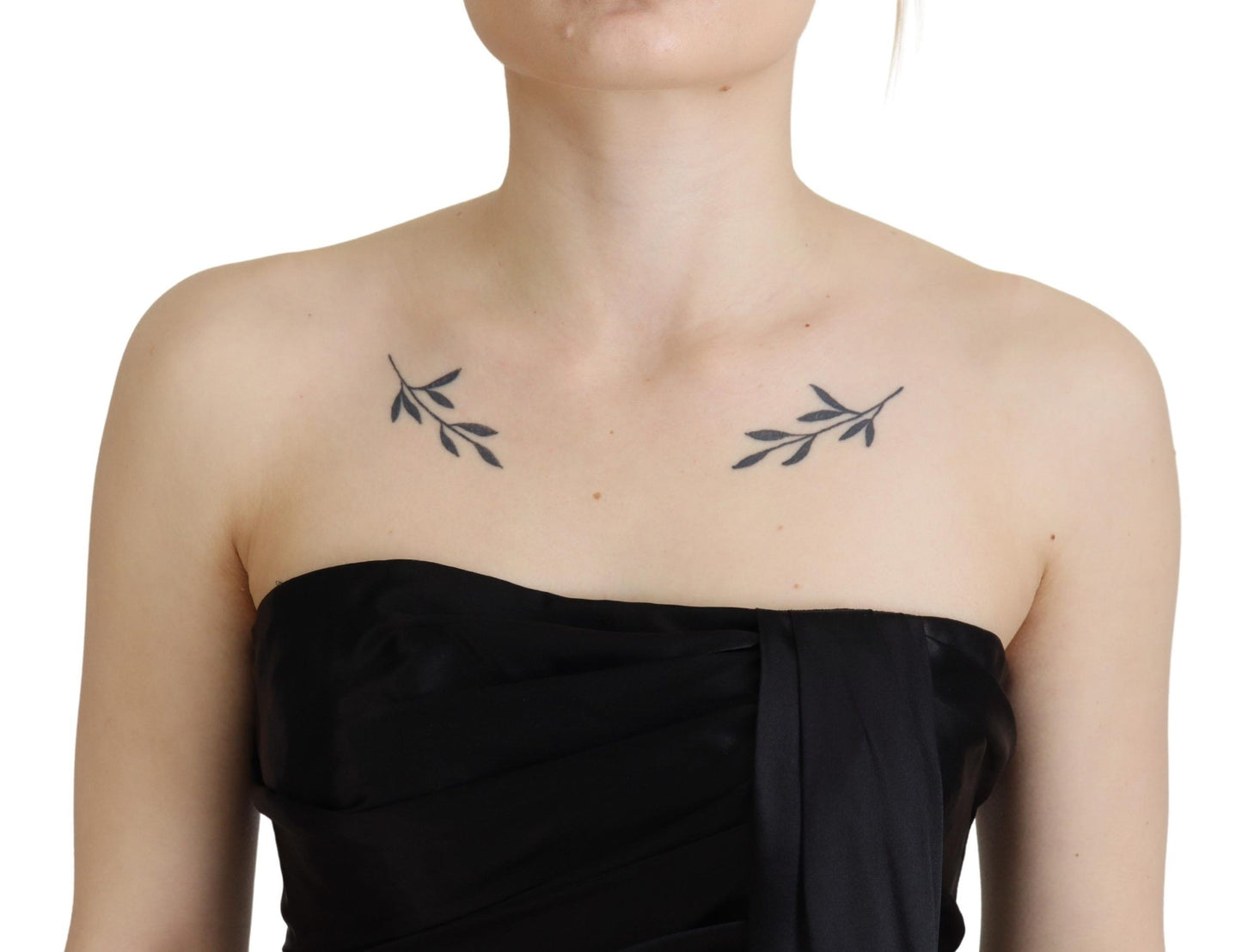 - Elegant Black Silk Mini Sleeveless Dress