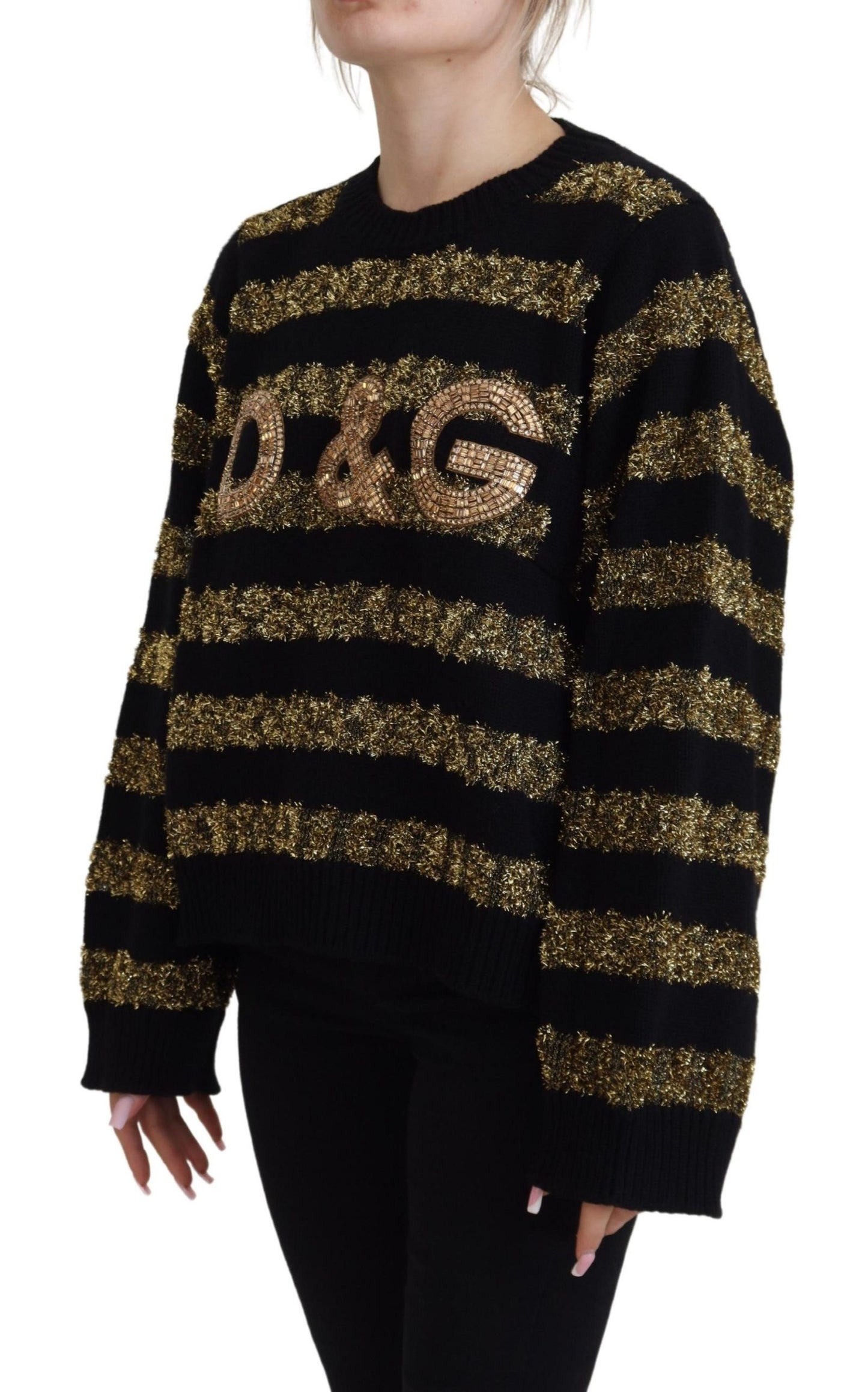 Black and Gold D&G Crystal Sweater