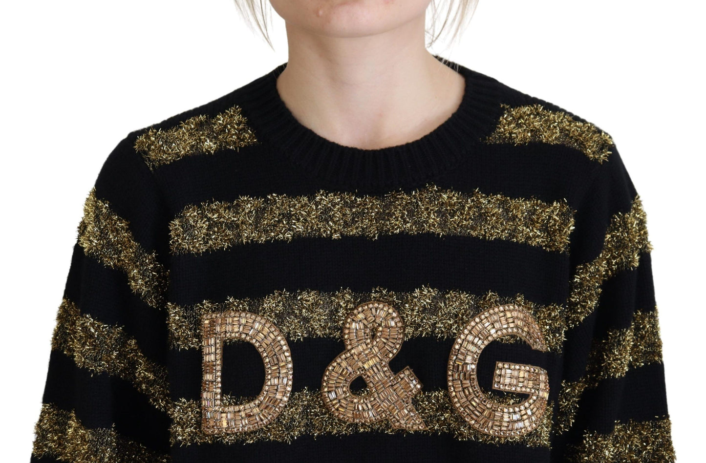 Black and Gold D&G Crystal Sweater