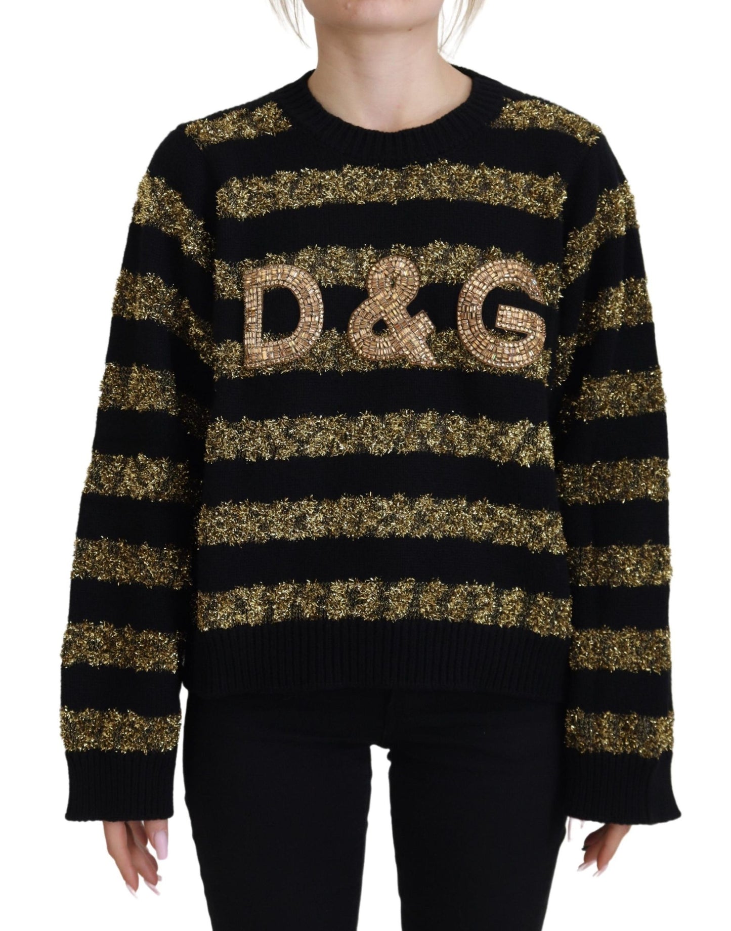 Black and Gold D&G Crystal Sweater