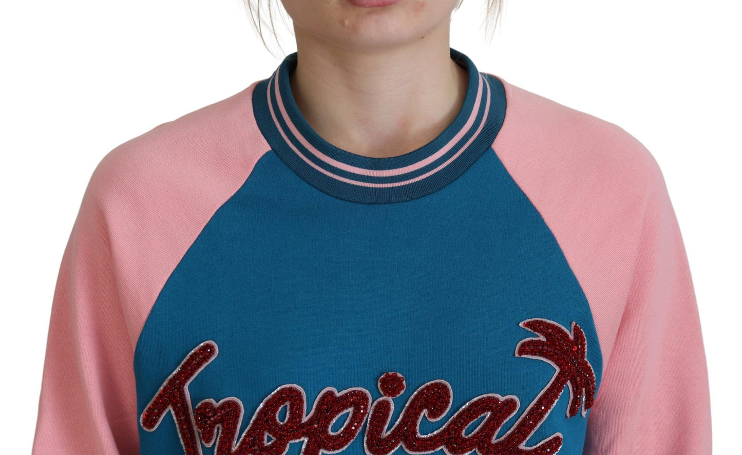 - Sequined Tropical Queen Cotton Sweater
