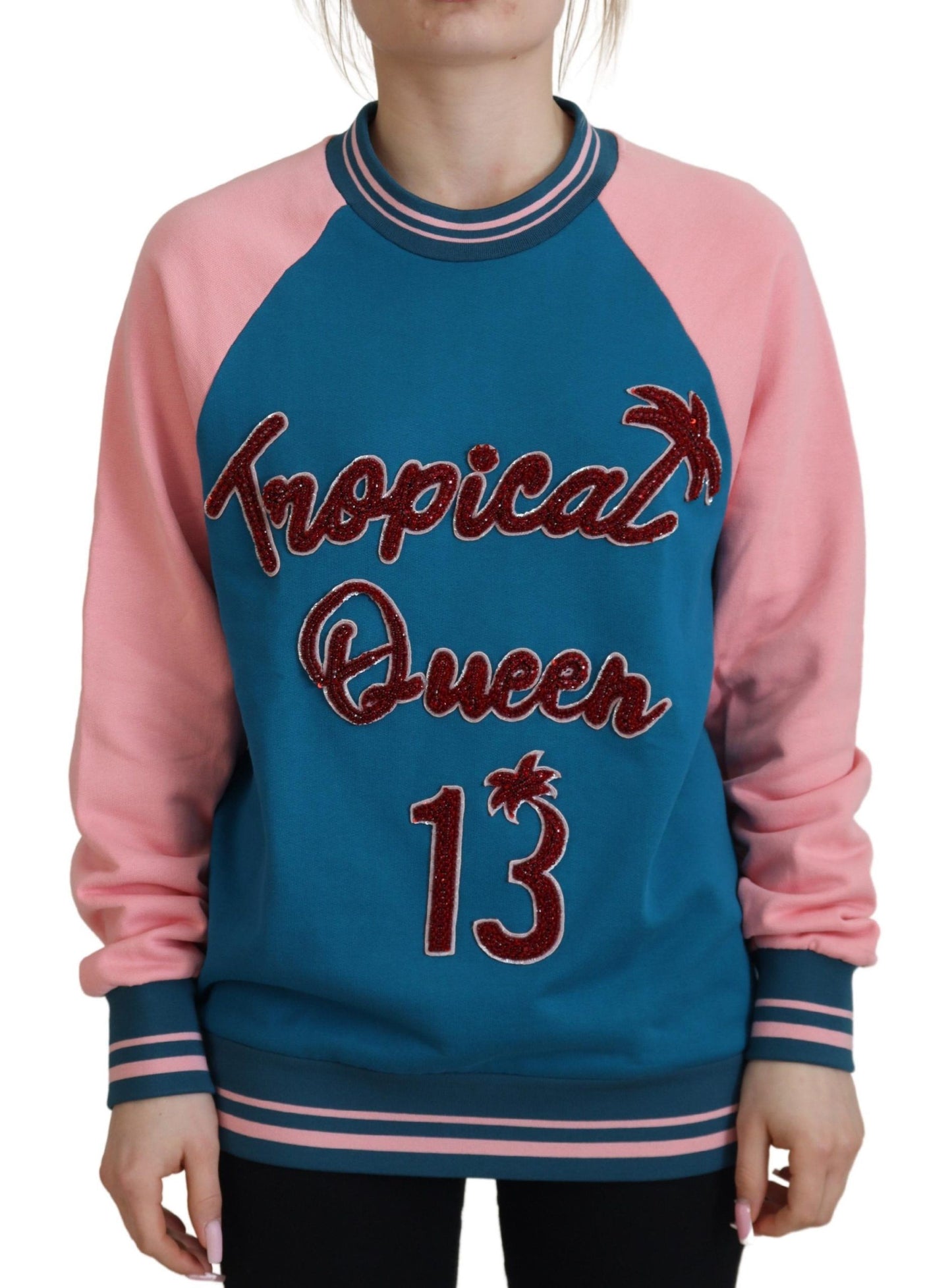 - Sequined Tropical Queen Cotton Sweater