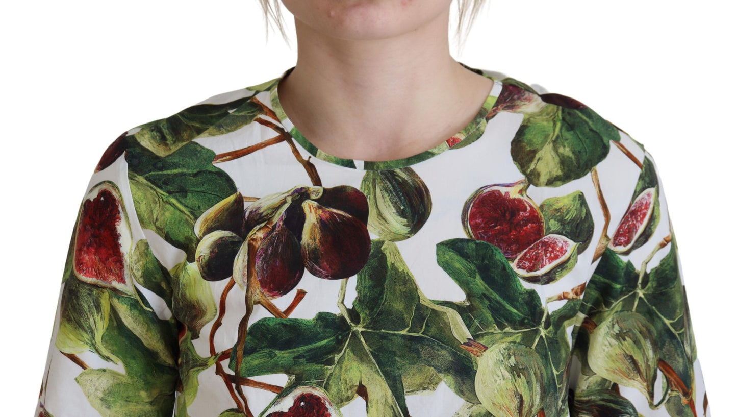 - Chic Multicolor Fig Print Cotton Top