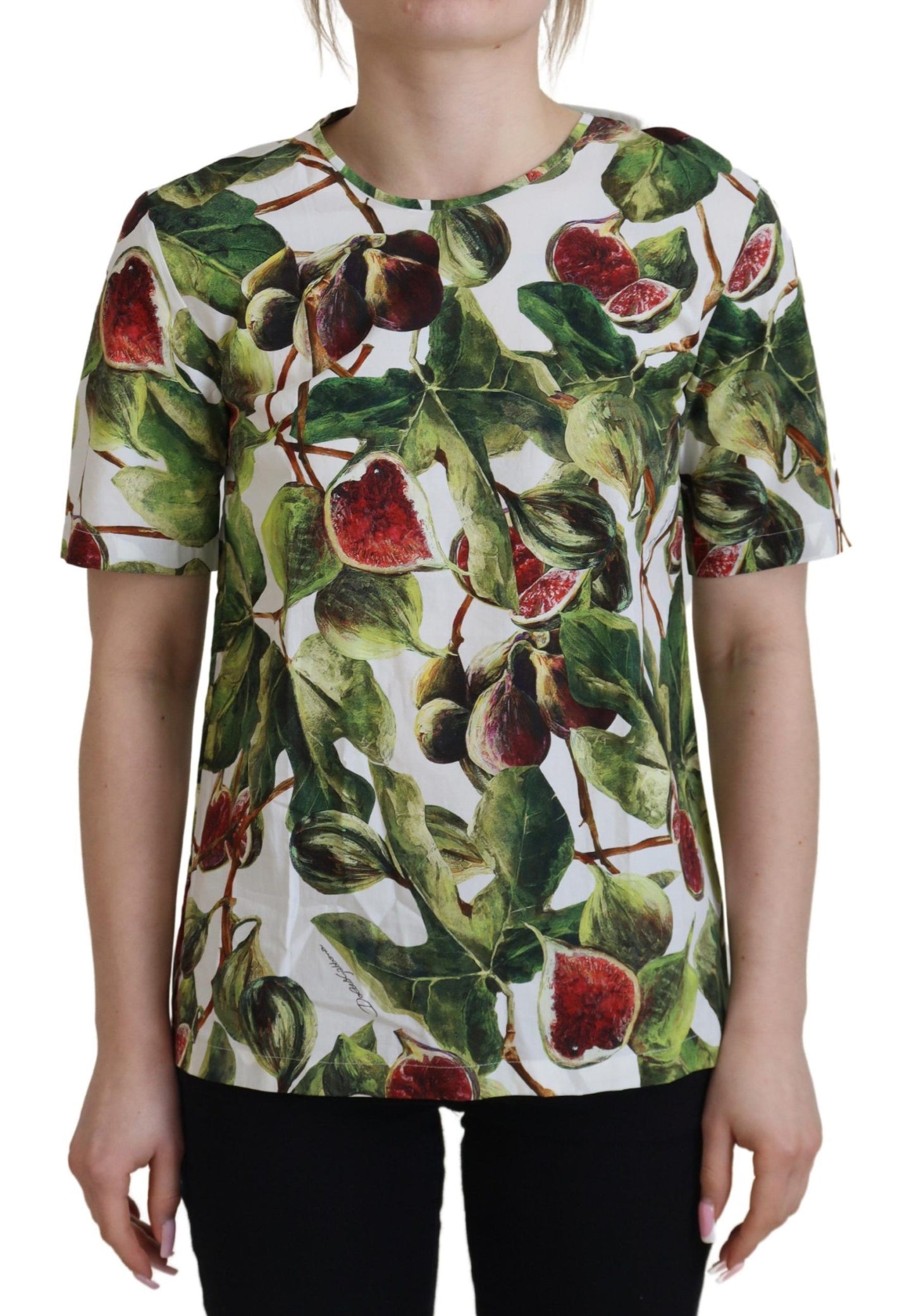 - Chic Multicolor Fig Print Cotton Top