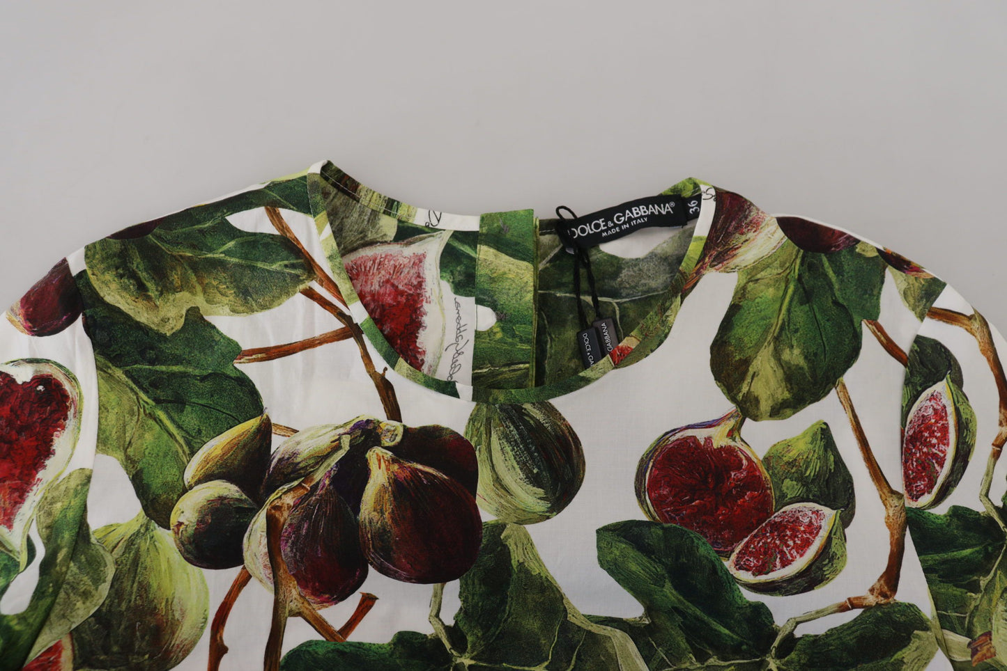 Chic Multicolor Fig Print Cotton Top by Dolce & Gabbana
