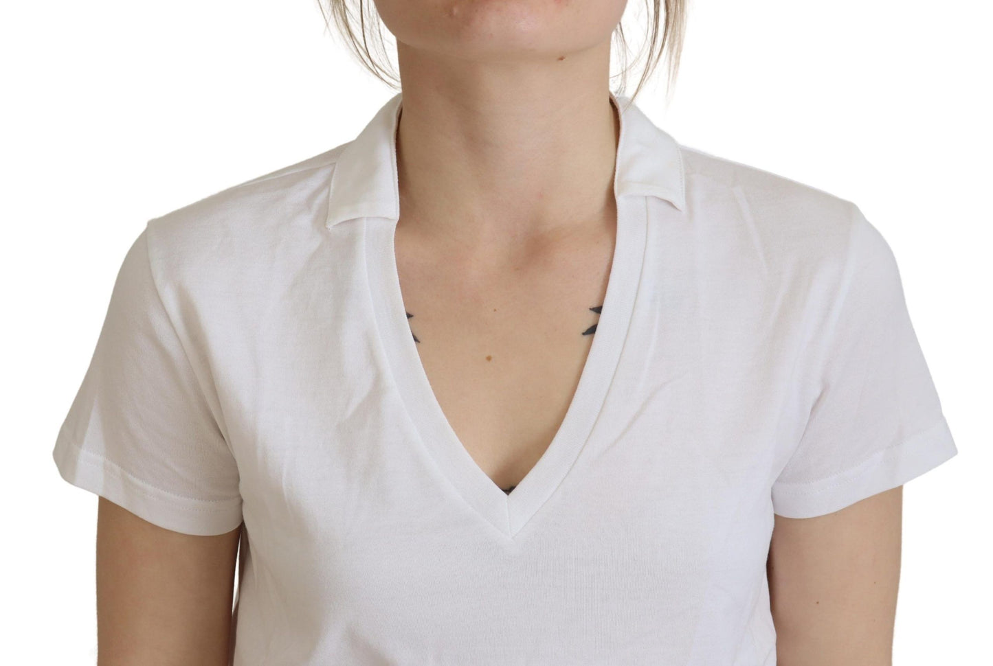 - Elegant White Cotton Top Tee