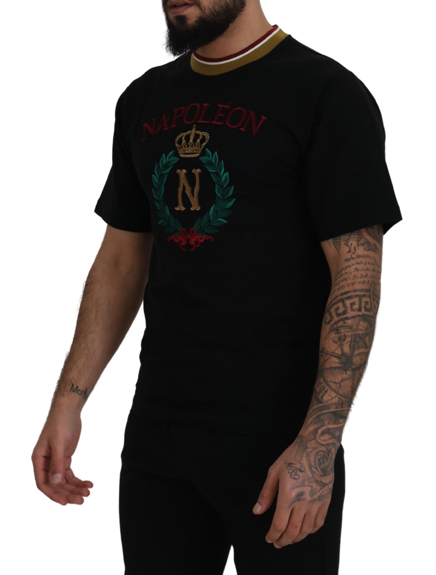 - Iconic Black Cotton Crew Neck Tee