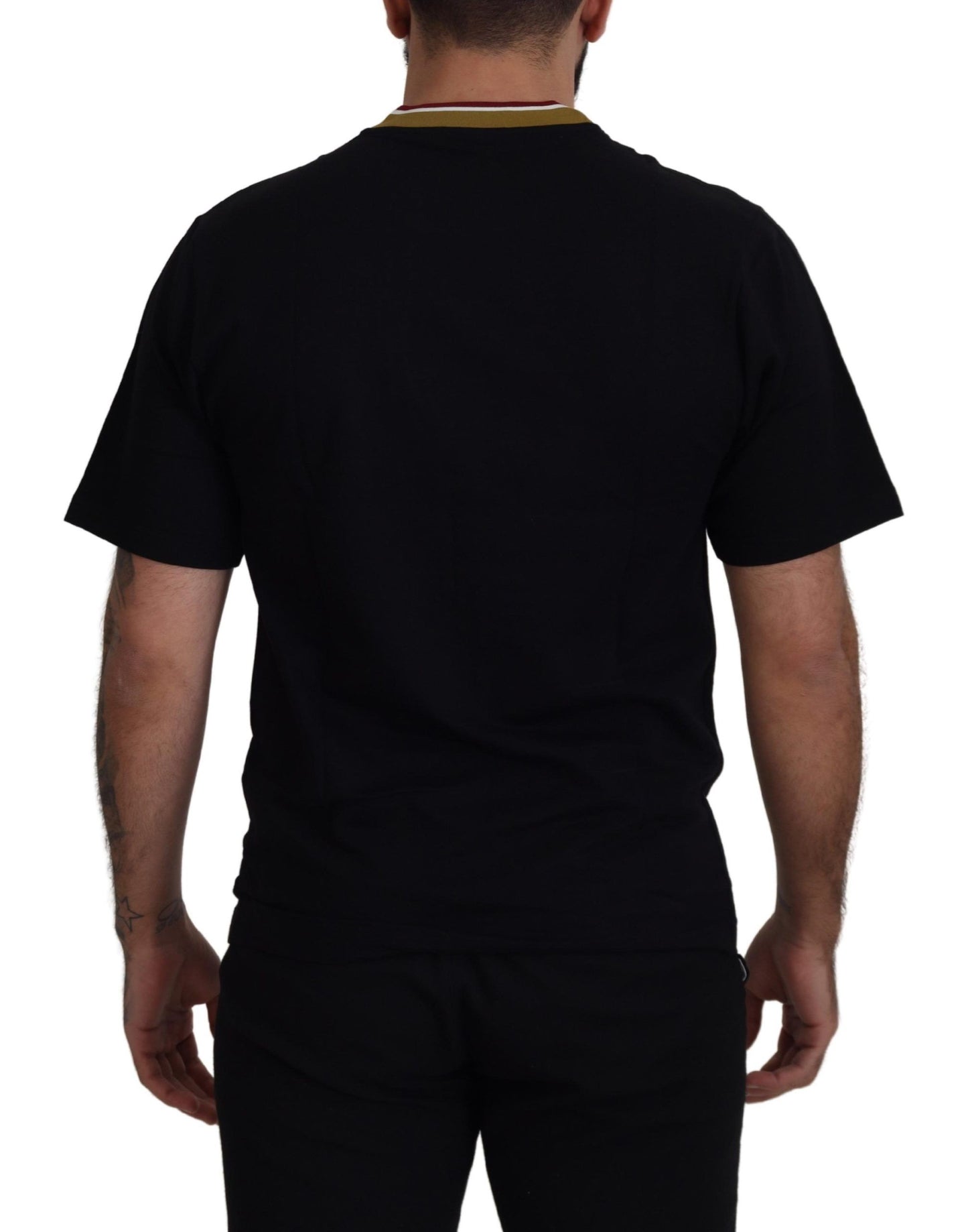 - Iconic Black Cotton Crew Neck Tee