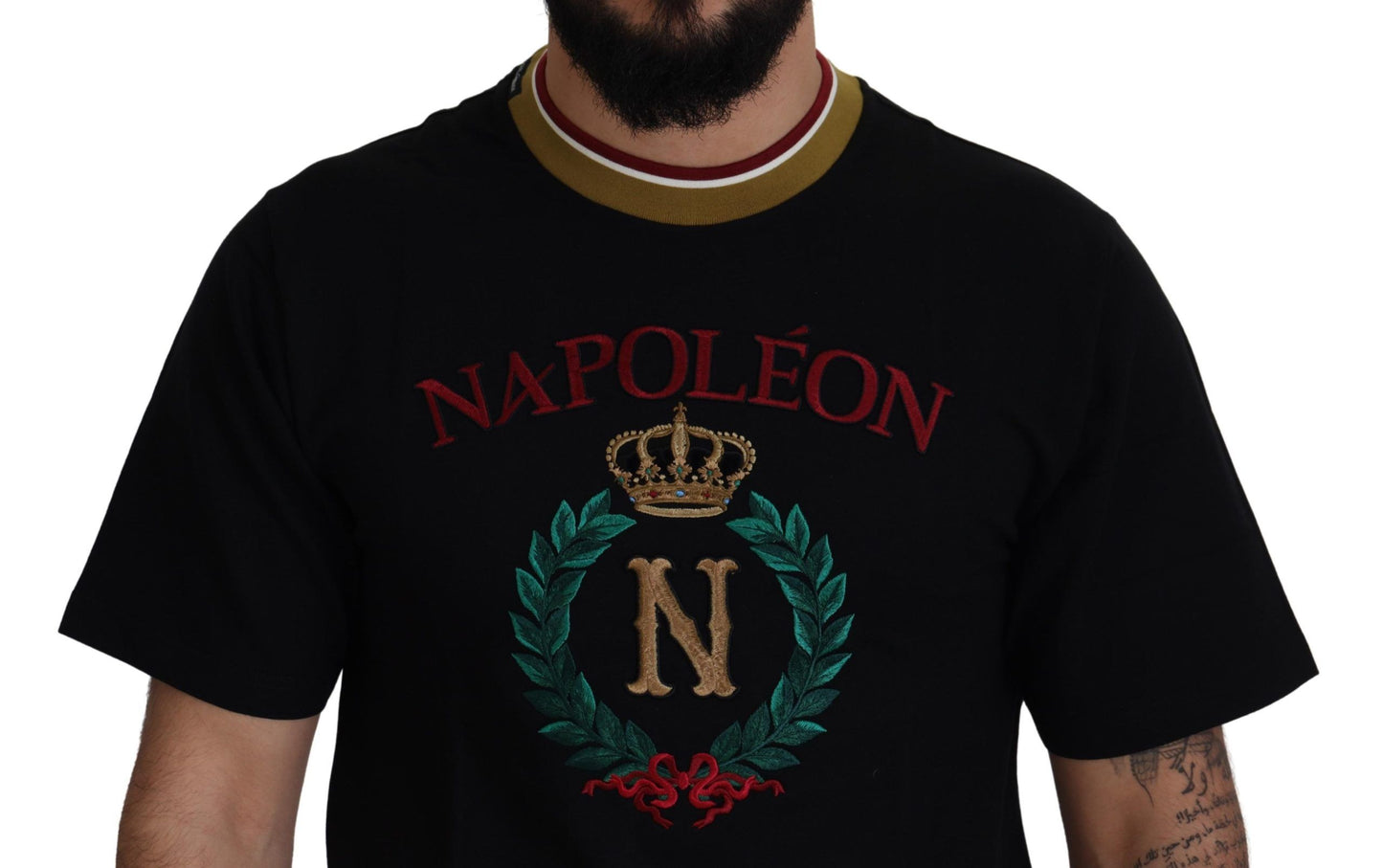 - Iconic Black Cotton Crew Neck Tee