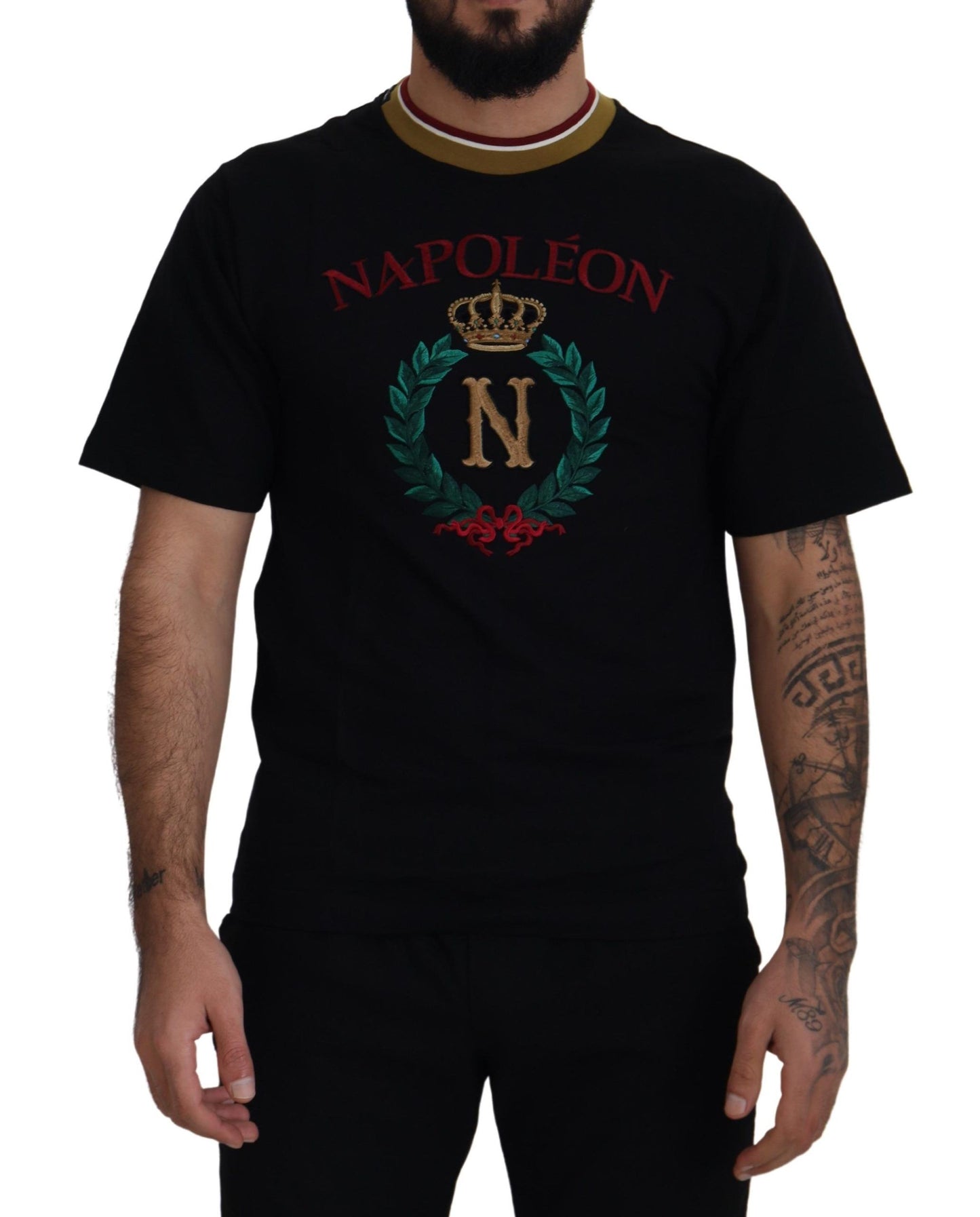 - Iconic Black Cotton Crew Neck Tee