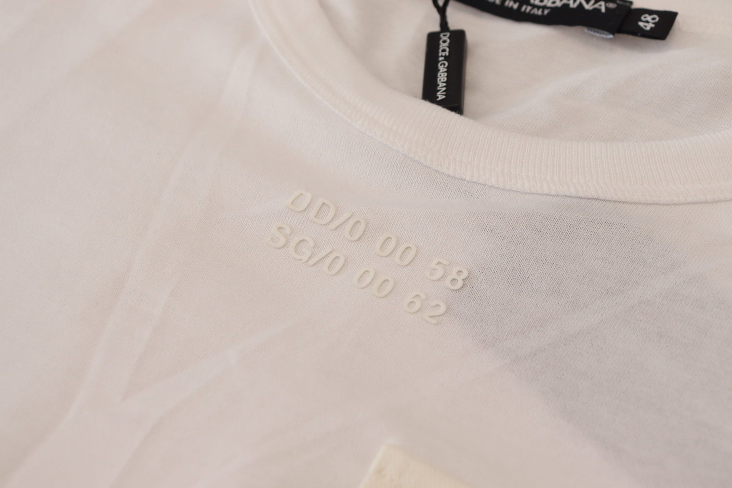 - Elegant White Cotton Tee with DG Chest Pocket