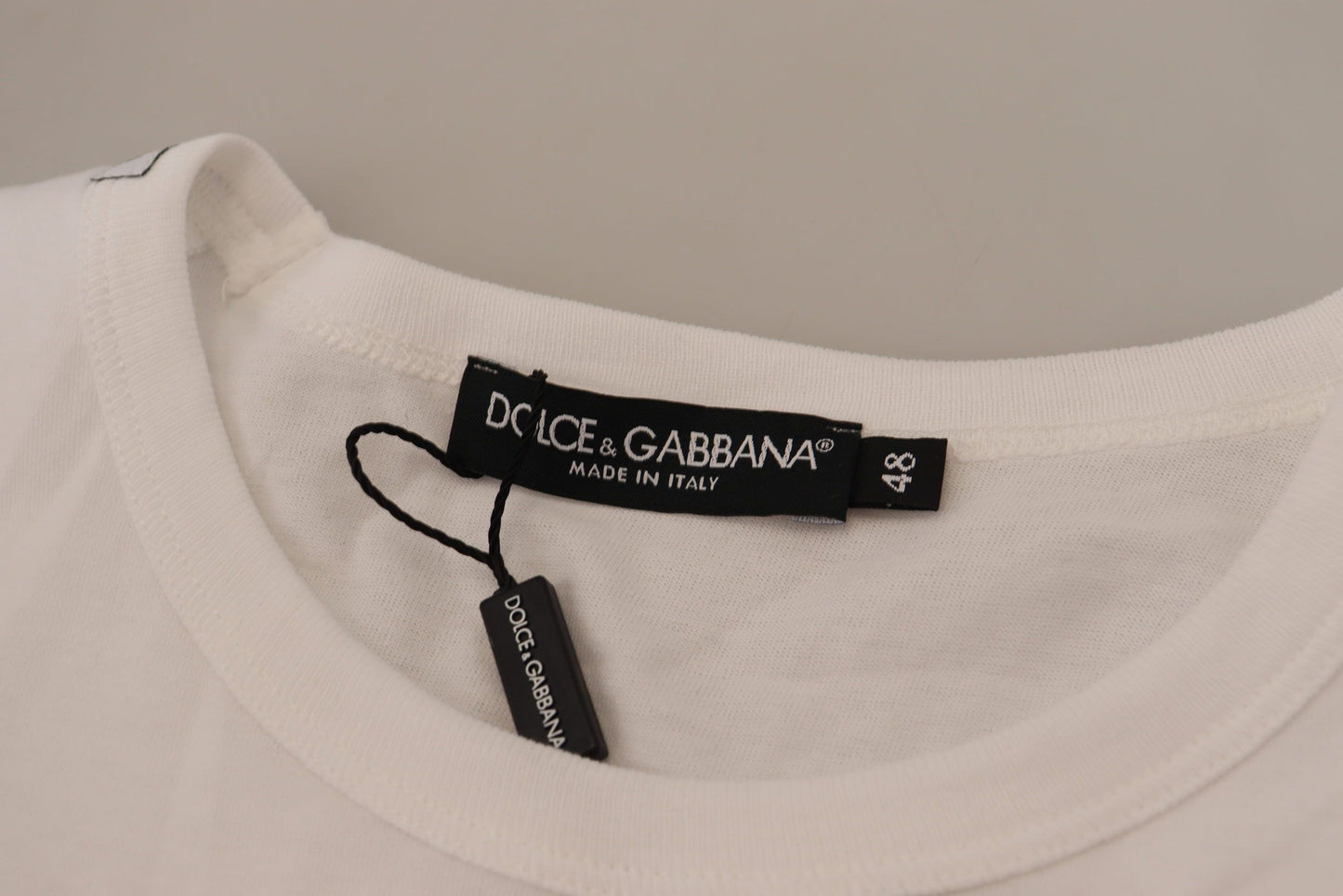 - Elegant White Cotton Tee with DG Chest Pocket