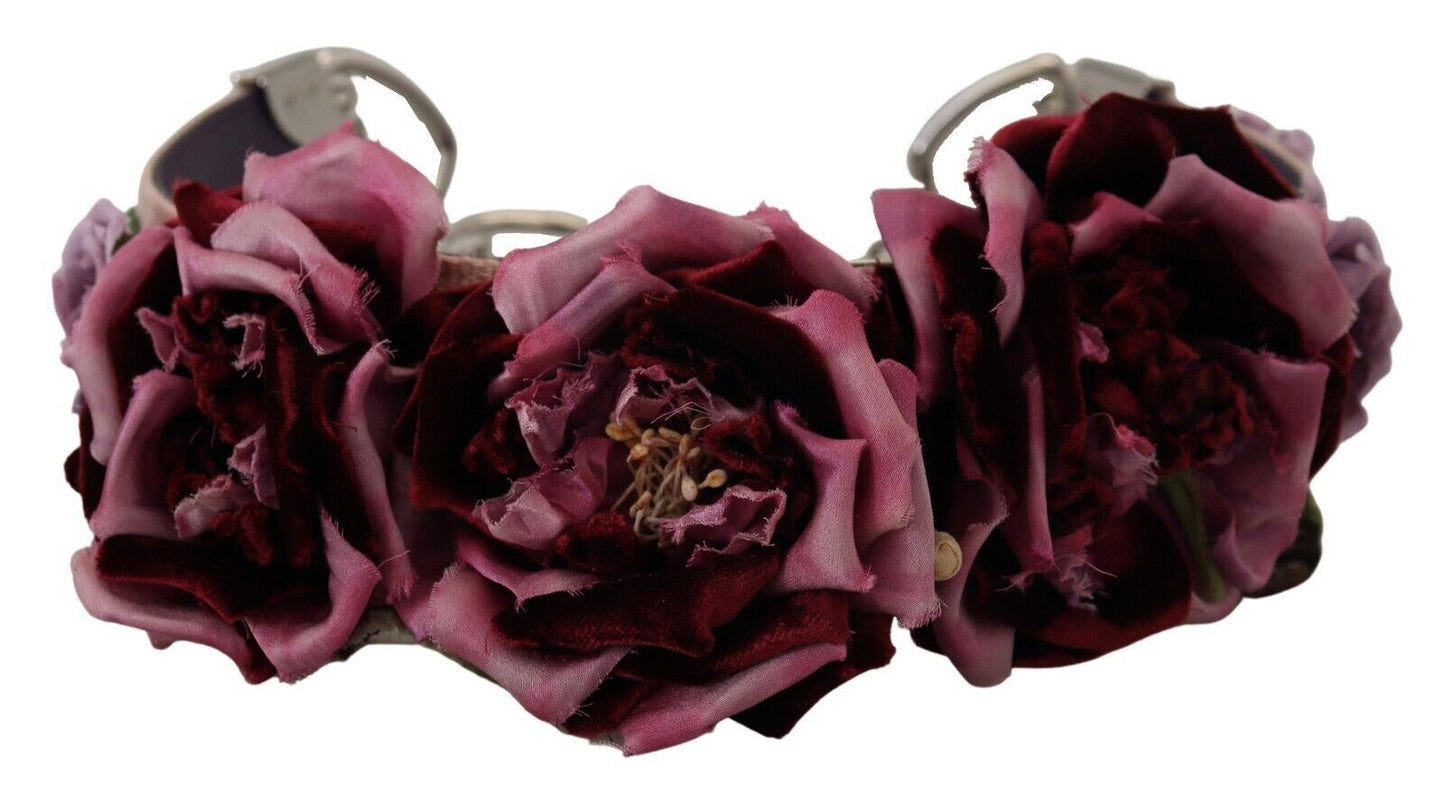 - Beige Floral Leather Shoulder Strap Accessory